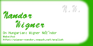 nandor wigner business card